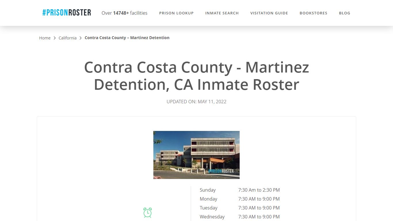 Contra Costa County - Martinez Detention, CA Inmate Roster