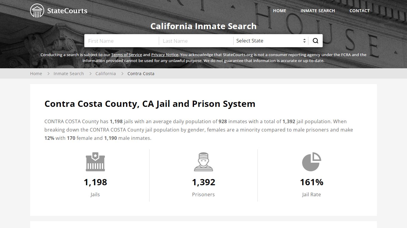 Contra Costa County, CA Inmate Search - StateCourts