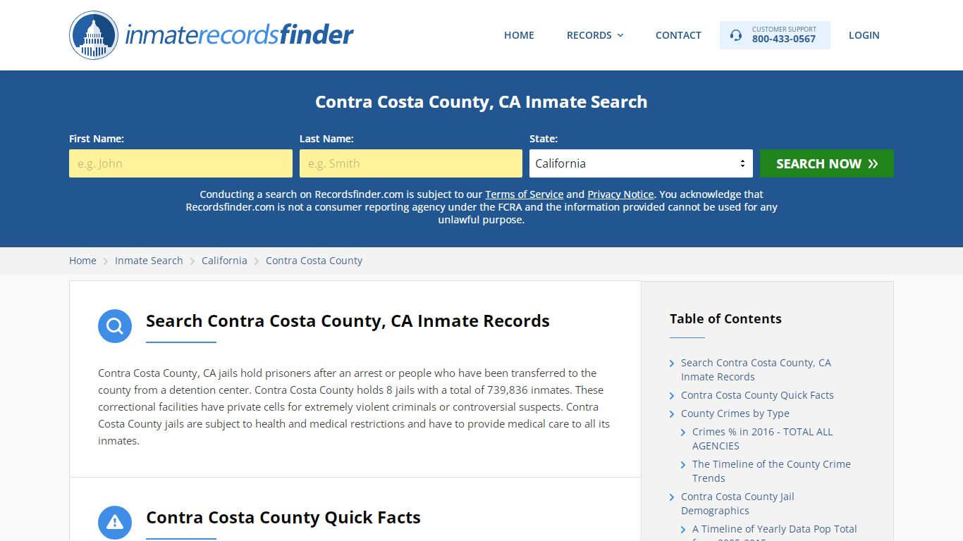 Contra Costa County, CA Inmate Lookup & Jail Records Online